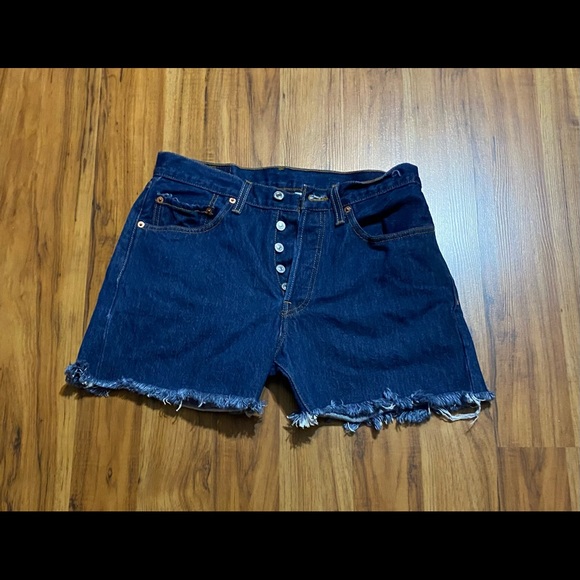 Levi’s 501 XX Jean Shorts Waist 32 Cutoffs Blue Denim - Picture 12 of 15